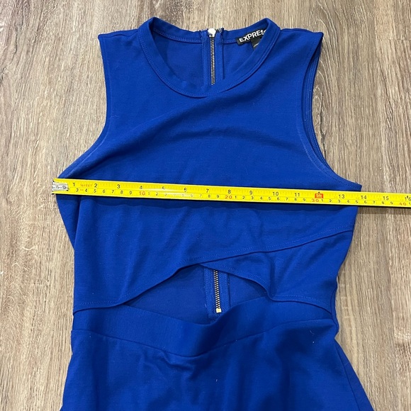 Royal blue mini dress with cutout - Picture 4 of 6
